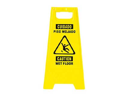Letrero de piso mojado